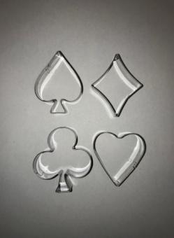 Ausstechform Edelstahl Set Spielkarten Symbole 4tlg, 4-5cm 