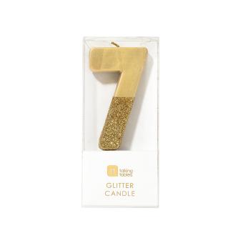 Geburtstagskerze No 7 gold 8cm 