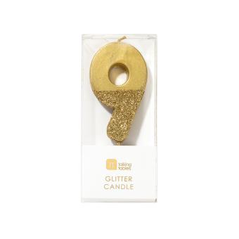 Geburtstagskerze No 9 gold 8cm 