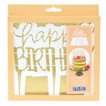 Cake Topper Ausstecher Modern Happy Birthday 16,5 cm x 15 cm 