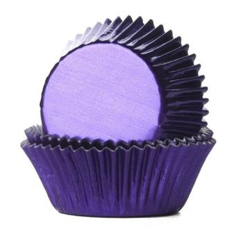 Cupcake Papier foliert Purple, 24 Stk 