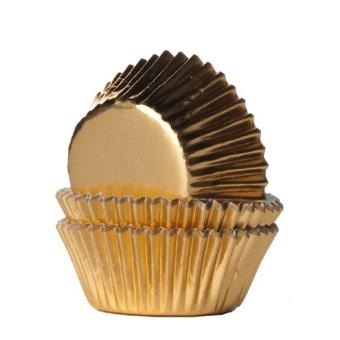 Mini Cupcake Papier gold foliert 36 Stk 