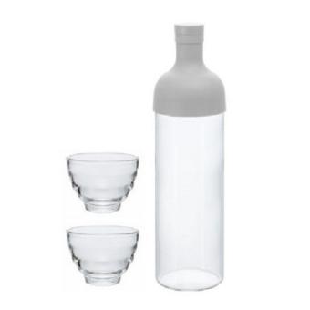 Hario  Eistee-Glasflasche mit Gläser grau 750ml 