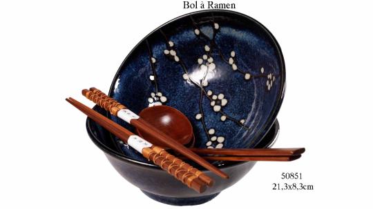Ramen Bowl Set HANA mit Schöpfer und Essstäbchen 