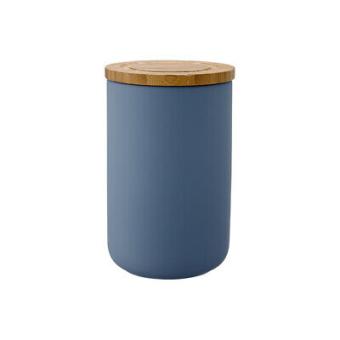 Vorratsdose Keramik / Bambus blau 17cm 