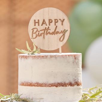Happy Birthday Cake Topper Holz 