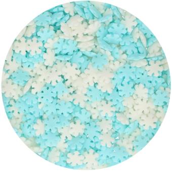 Zucker Sprinkles  Schneeflocken blau/weiss Mix 