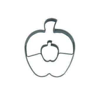 Ausstechform Edelstahl Apfel mit Apfel, 3.7cm 