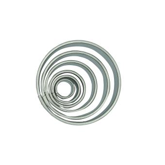 Ausstechform Weissblech Set Ring, Kreis glatt 6tlg 1.2-5.4cm 